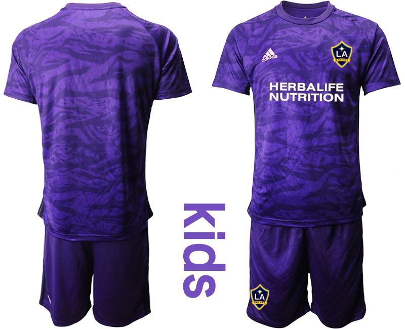 Youth 2020-2021 club Los Angeles Galaxy purple goalkeeper blank Soccer Jerseys->los angeles galaxy jersey->Soccer Club Jersey